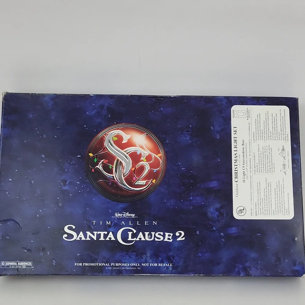 Disney Santa Clause 2 Promotional C9 Christmas Lights Vintage